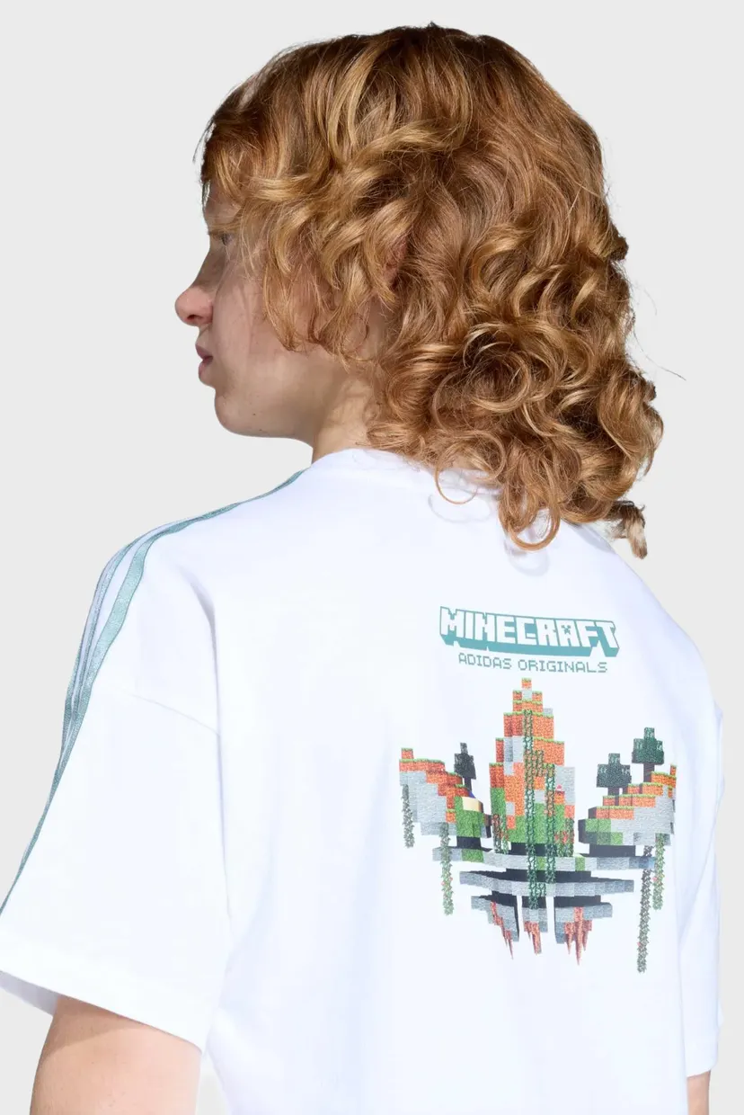 Детская белая футболка ADIDAS MINECRAFT LOOSE BATWING 5