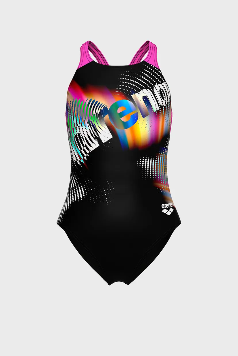 Дитячий чорний купальник LIT LOGO SWIMSUIT V BACK L 6