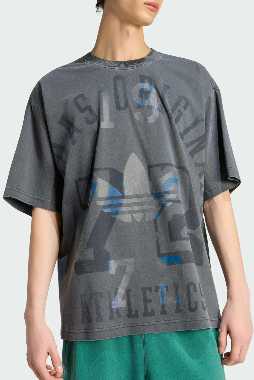 Мужская темно-серая футболка adidas Originals - Washed Graphics Premium 4