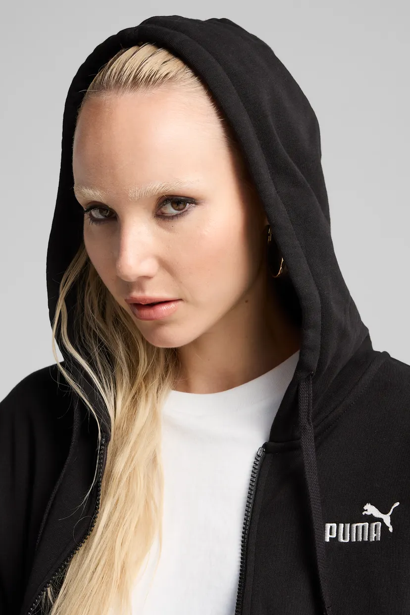 Женское черное худи ESS Small No. 1 Logo Comfort Full-Zip Hoodie Women 4