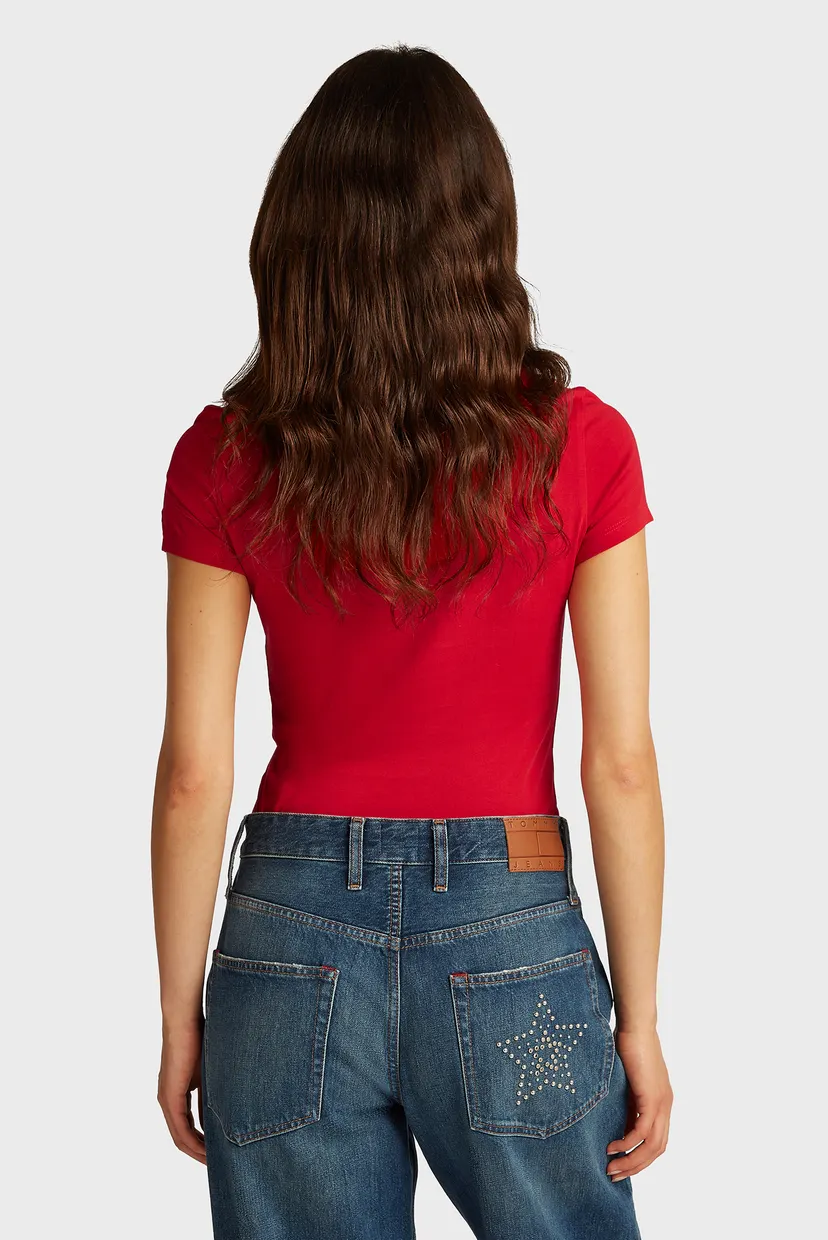 Жіноча червона футболка TJW SLIM ESSENTIAL LOGO TEE EXT 3
