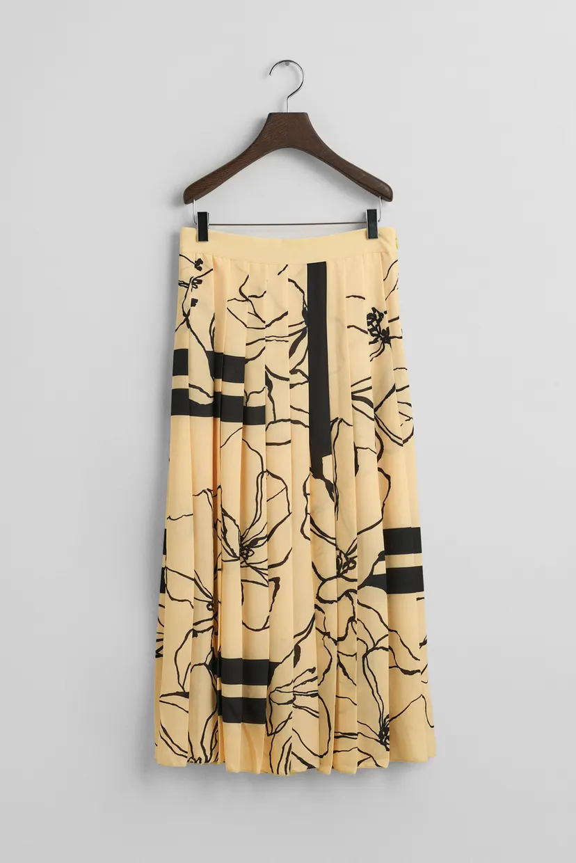 Женская желтая плиссированная юбка с узором LINE DRAWING PLEATED 6