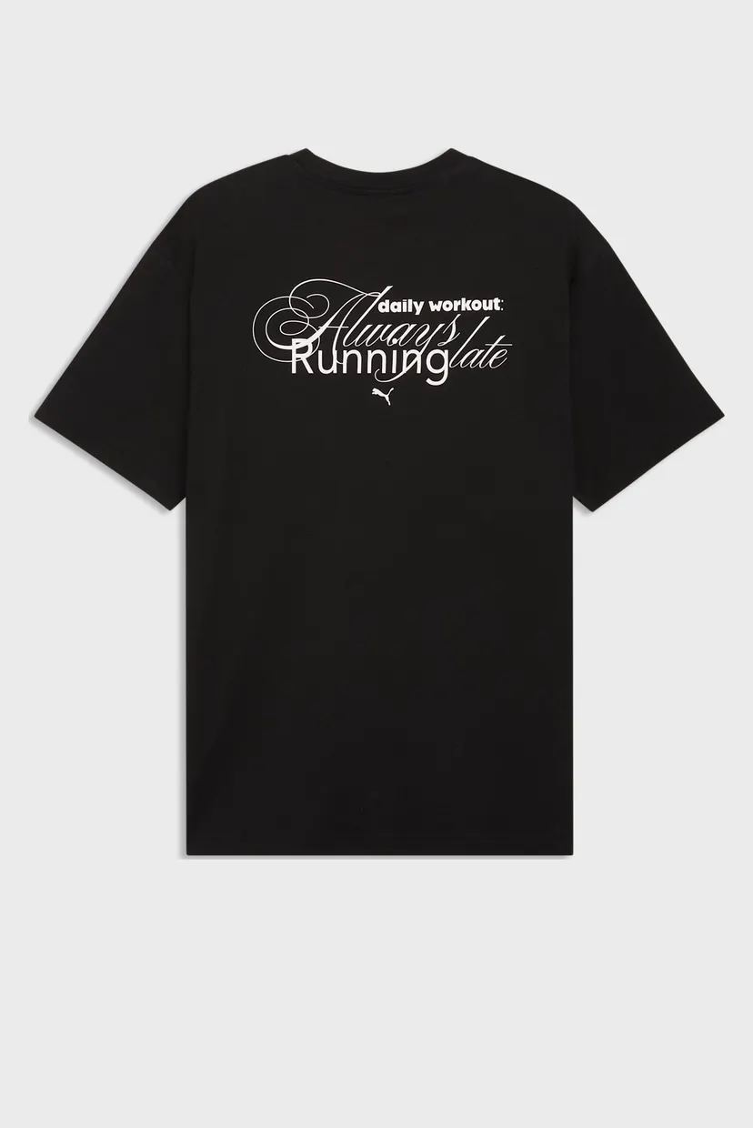 Мужская черная футболка Graphic Slogan Relaxed Tee Men 5