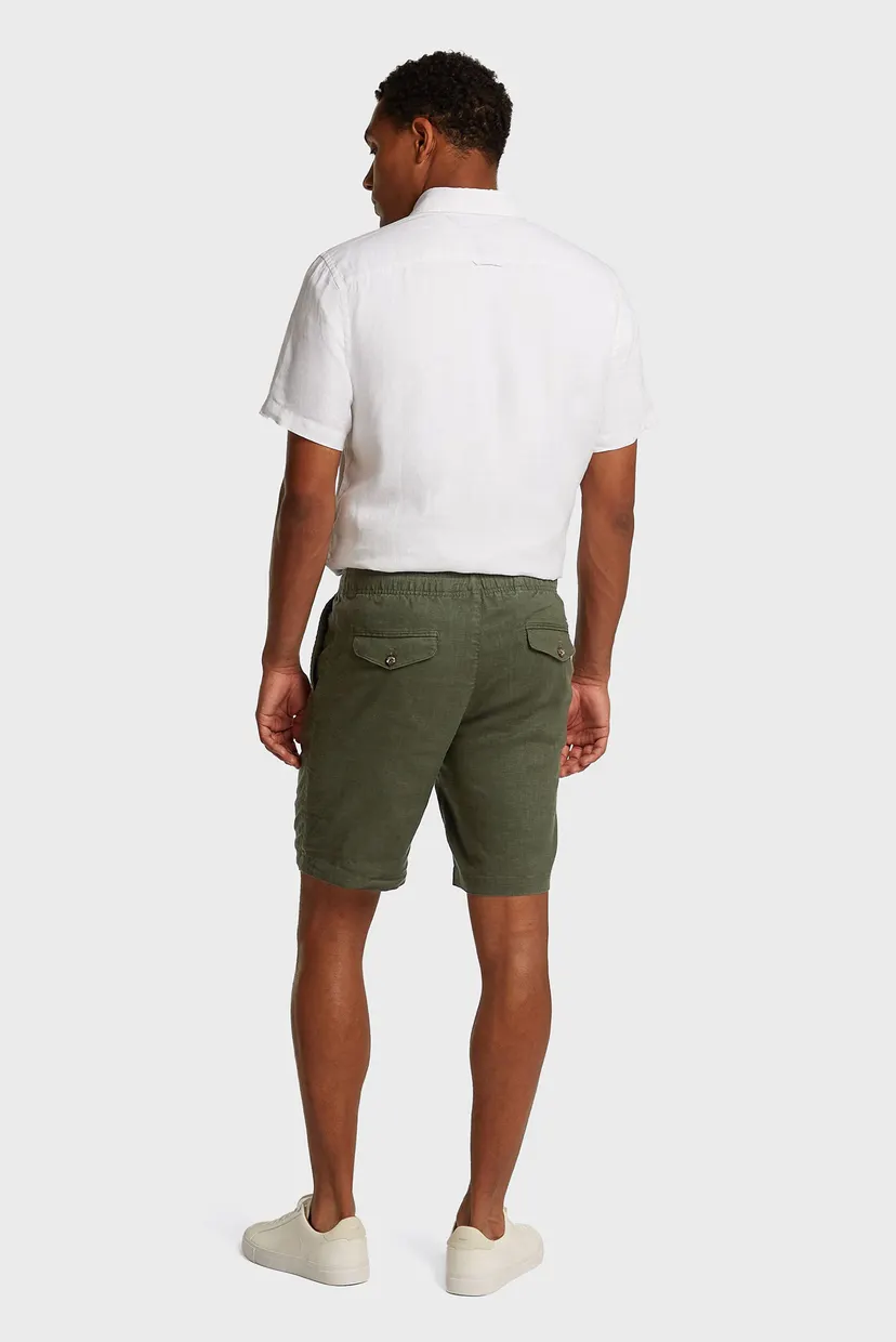 Чоловічі оливкові лляні шорти HARLEM PO LINEN 3