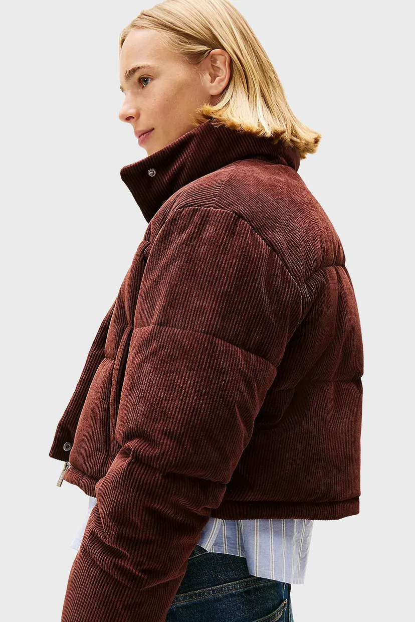 Жіноча коричнева вельветова куртка PUFFER 5