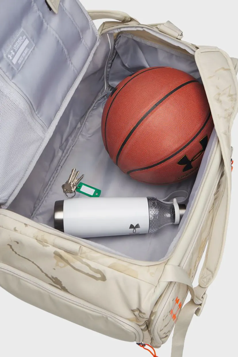 Бежевая спортивная сумка-рюкзак UA Contain Duo MD BP Duffle-BRN 4