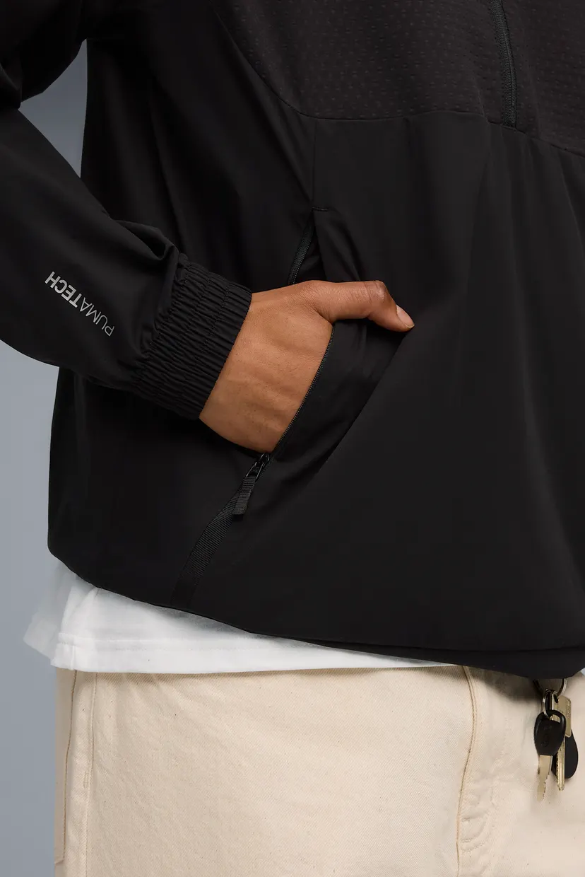 Мужская черная спортивная кофта PUMATECH Relaxed Half-Zip Crew Sweat 6