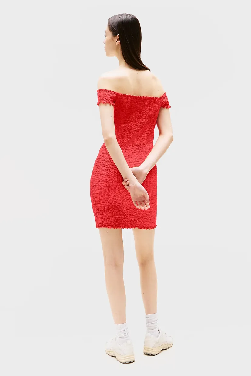Жіноча червона сукня SMOCK BODYCON 3