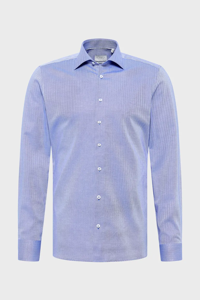 Чоловіча блакитна сорочка з візерунком SLIM FIT 6