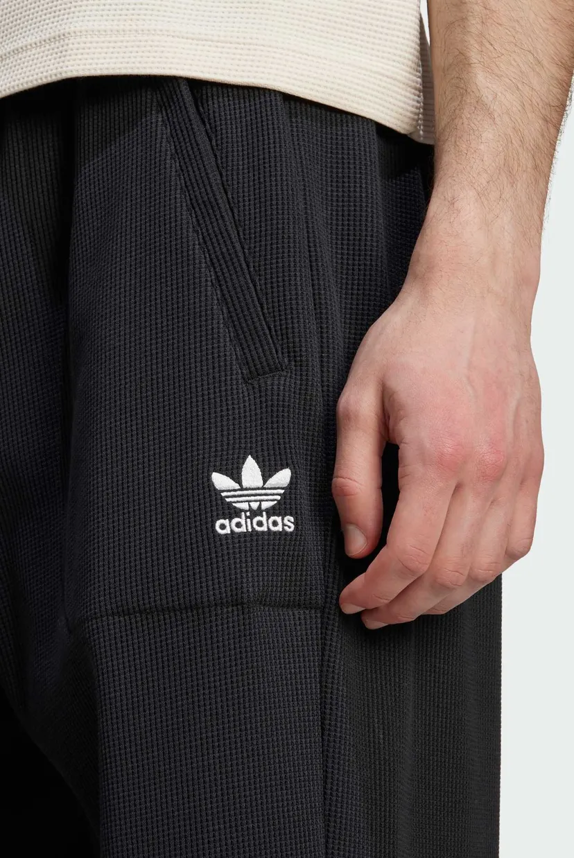 Чоловічі чорні вельветові спортивні штани Trefoil Essentials Open Hem 4