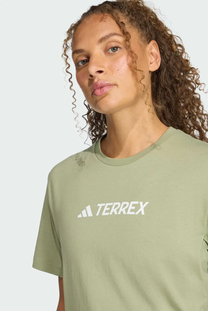 Женская оливковая футболка Terrex Classic Logo 4