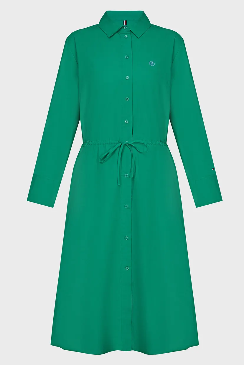 Женское зеленое платье MD BLOUSON LS MIDI SHIRT DRESS 5