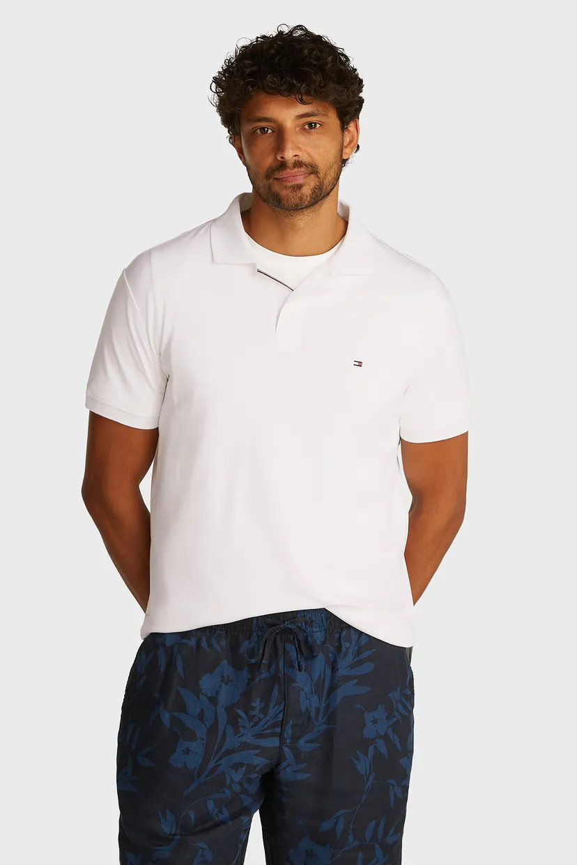 Мужское белое поло INTERLOCK PLACKET 1