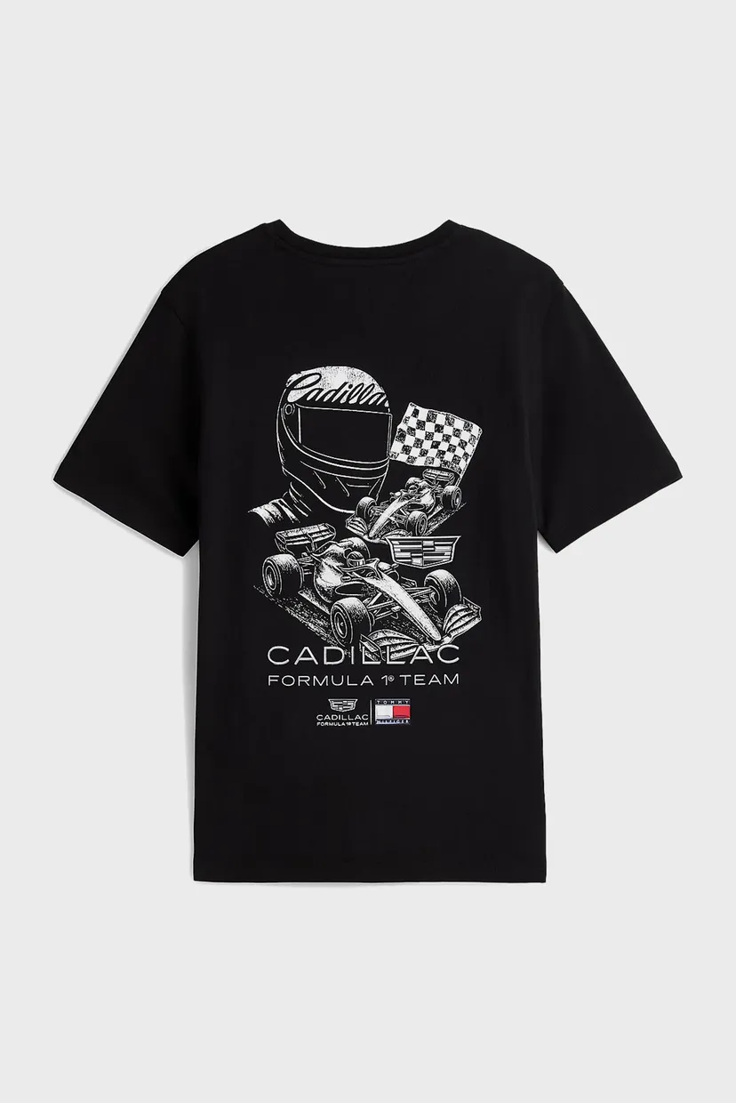 Мужская черная футболка TH x Cadillac Formula 1® Team 7