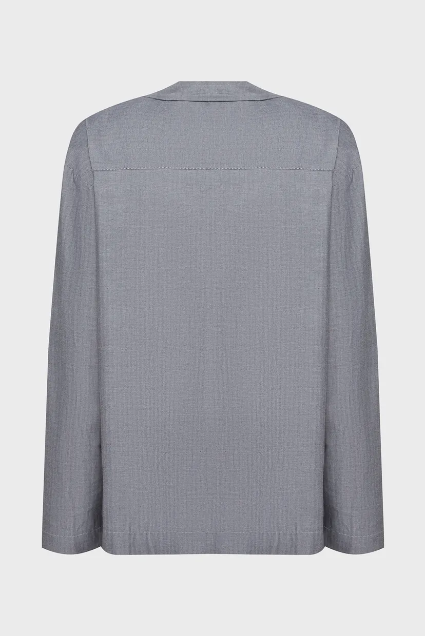 Мужская серая пижама с узором (рубашка, брюки) HERRINGBONE 9