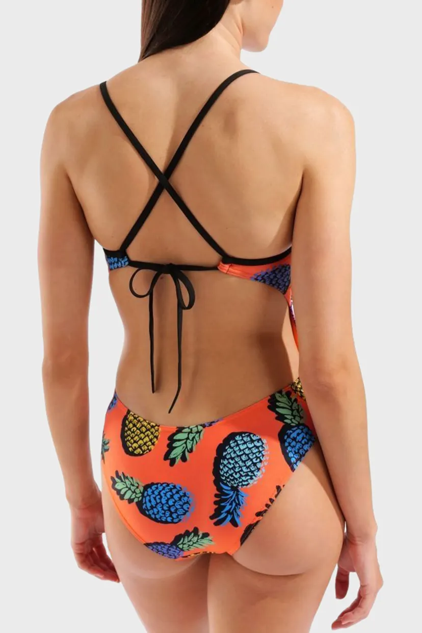 Жіночий купальник з візерунком PINEAPPLES SWIMSUIT TIE BACK 5