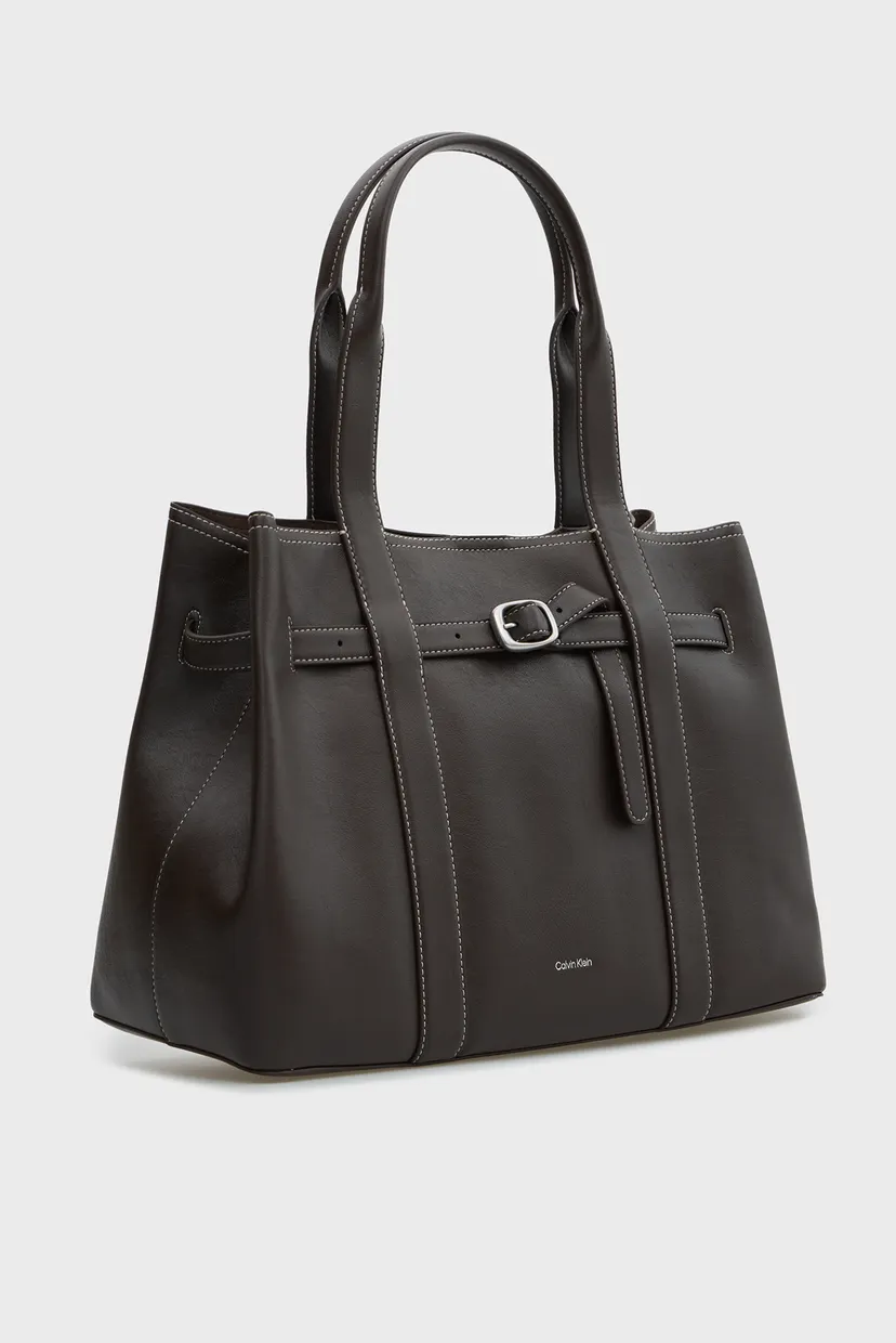 Жіноча темно-коричнева сумка BUCKLE MEDIUM WORK TOTE 3