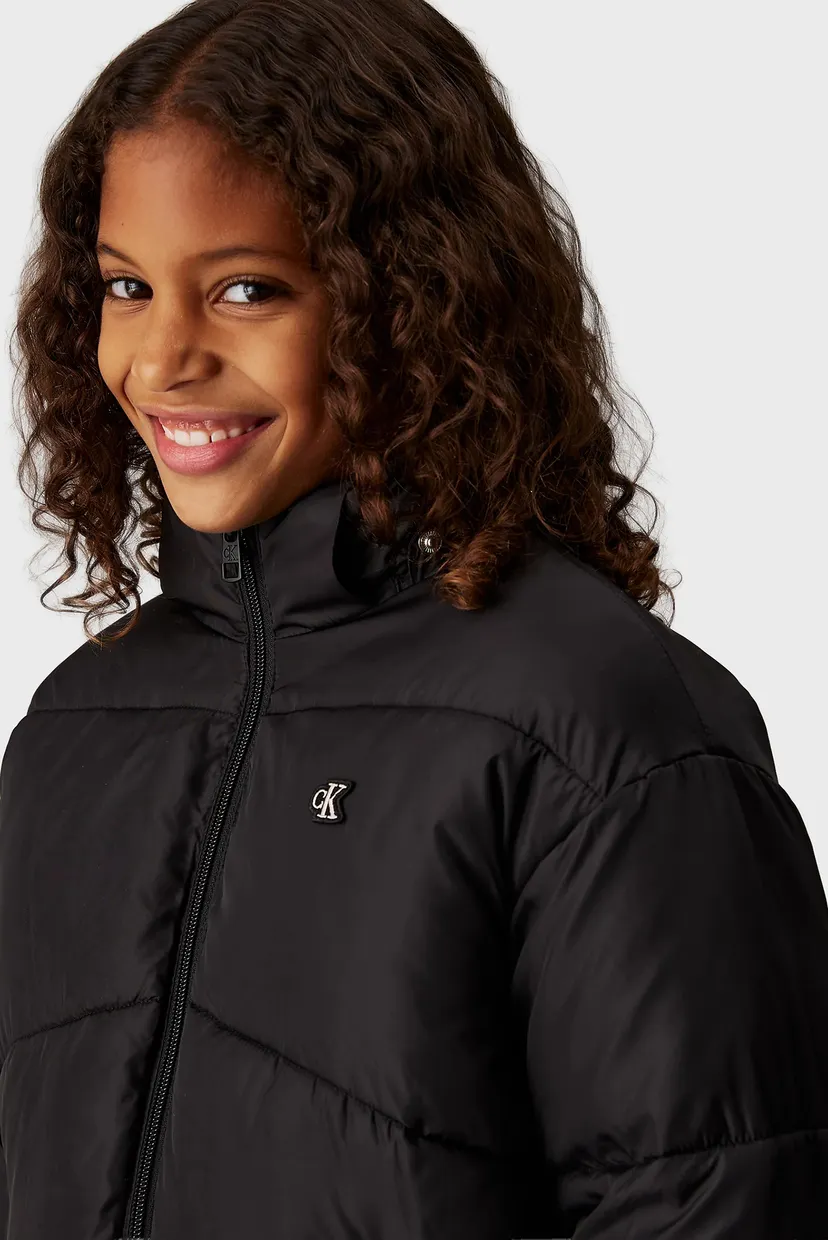 Дитяча чорна куртка CK SHORT PUFFER JACKET 6