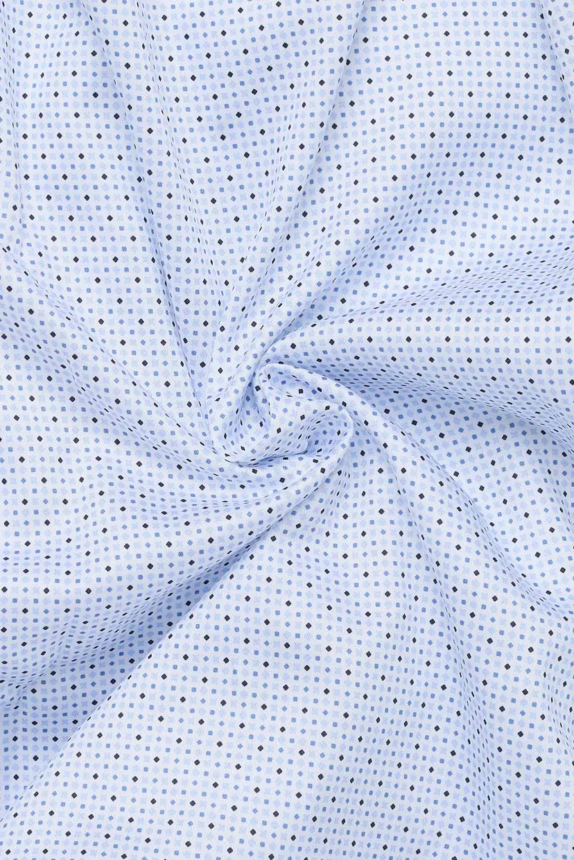 Мужская голубая рубашка с узором SLIM FIT 4