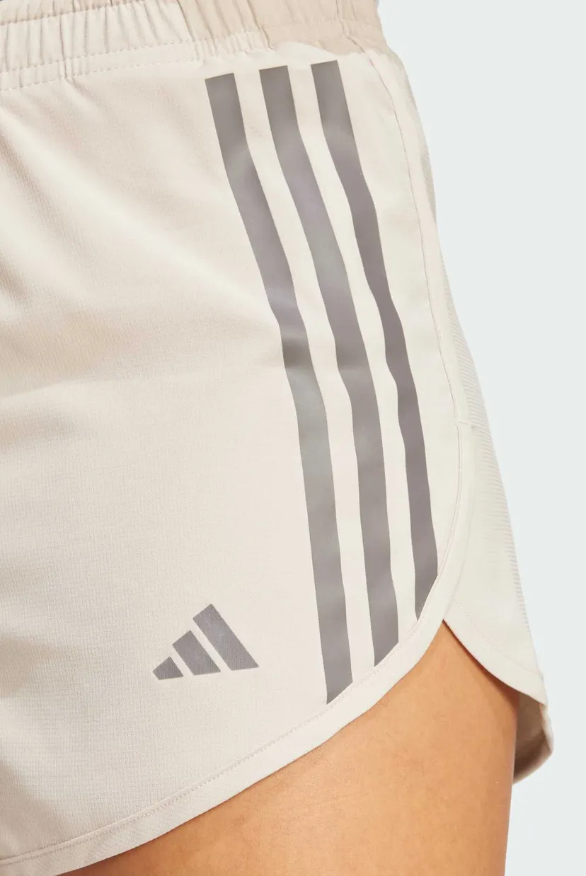 Женские бежевые шорты Own The Run 3-Stripes 4