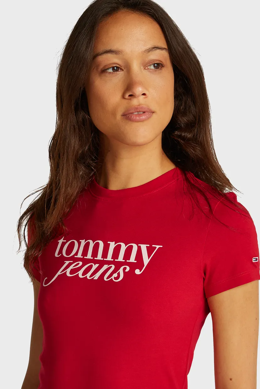Жіноча червона футболка TJW SLIM ESSENTIAL LOGO TEE EXT 4