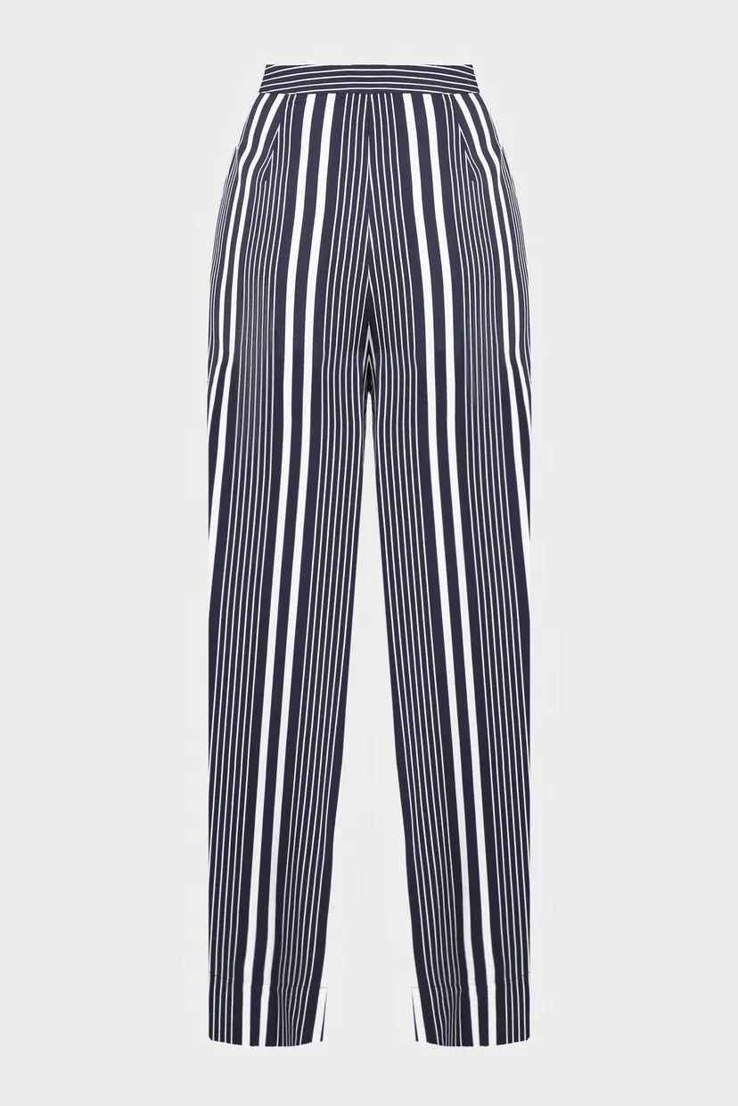 Жіночі темно-сині брюки у смужку REG WIDE LEG STRIPED 7
