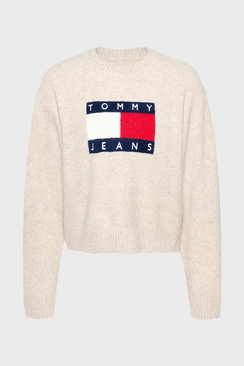 Женский бежевый джемпер TJW MELANGE FLAG SWEATER EXT 5