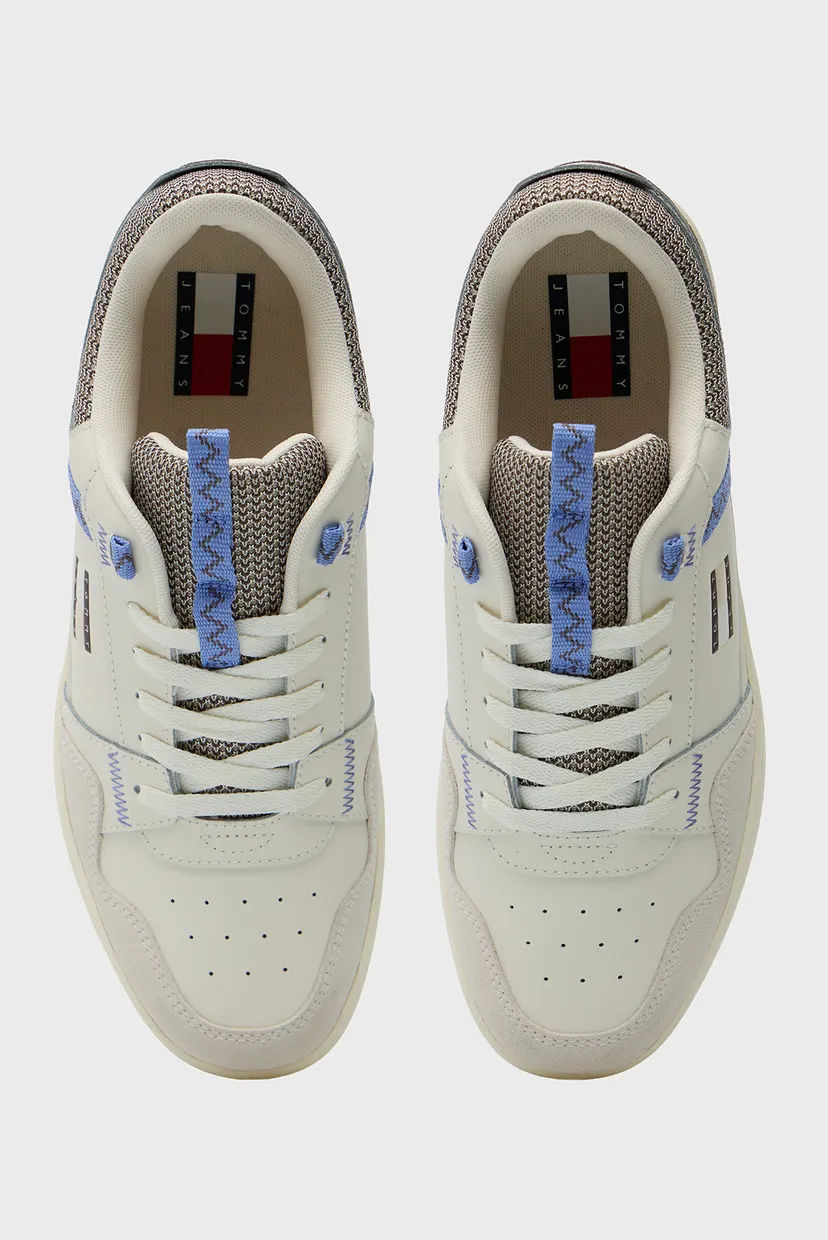 Мужские белые кожаные сникерсы RETRO BASKET 4