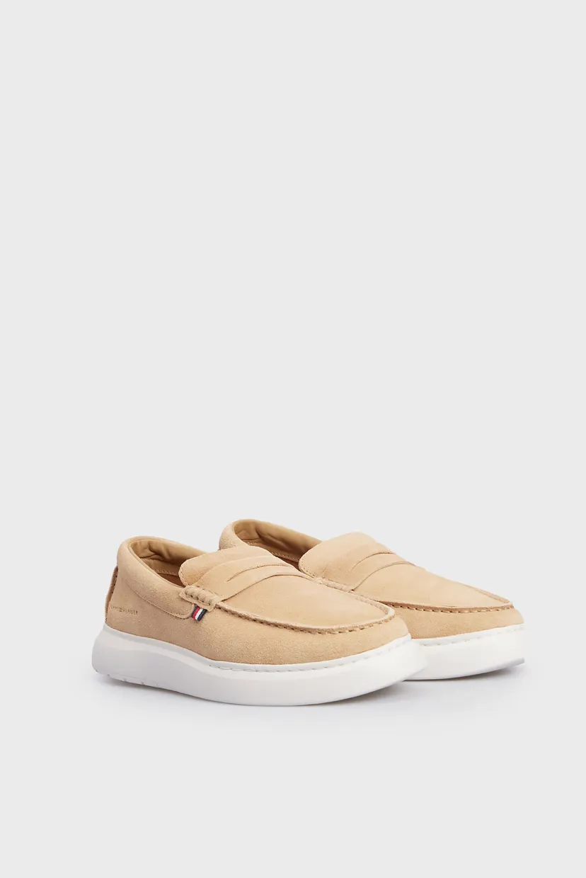Мужские бежевые замшевые лоферы TOMMY HILFIGER  HYBRID LOAFER 3