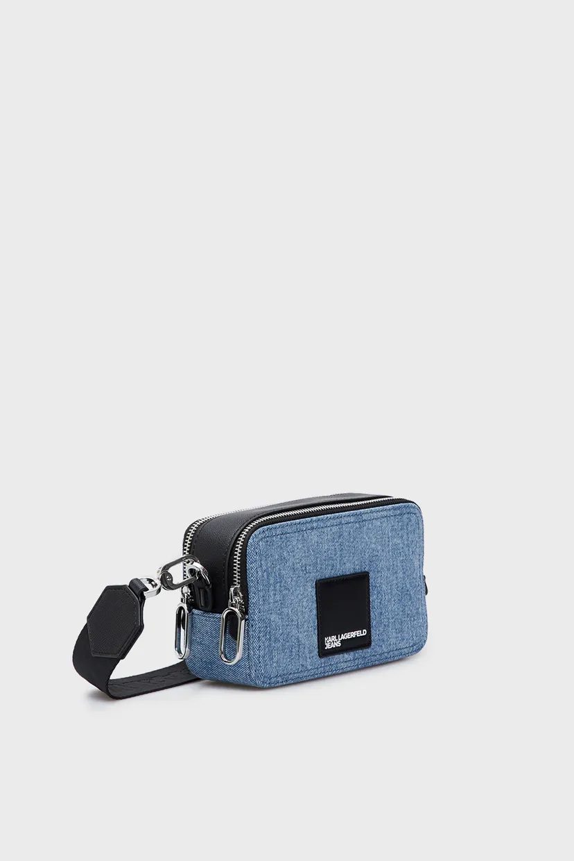 Жіноча синя джинсова сумка BOX LOGO CAMERA BAG 3