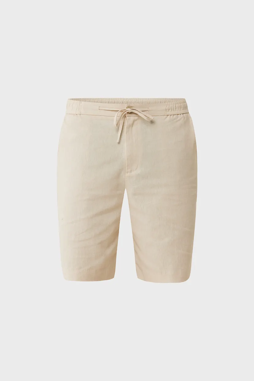 Чоловічі бежеві лляні шорти DANIEL Basic linen shorts 5