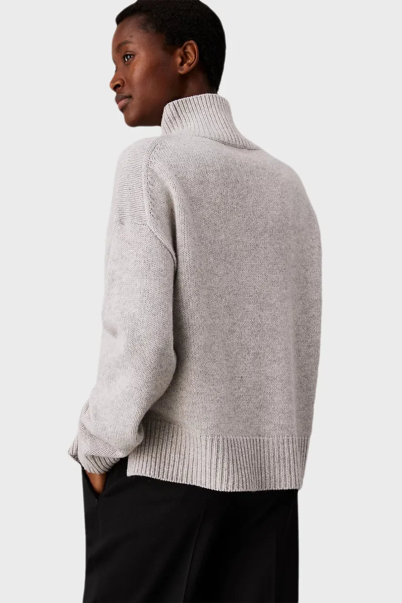 Жіночий сірий вовняний светр CASHMERE BLEND HIGH-NECK 3