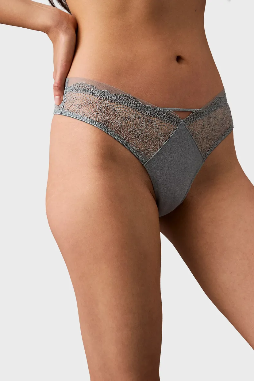 Женские голубые трусики THONG 4