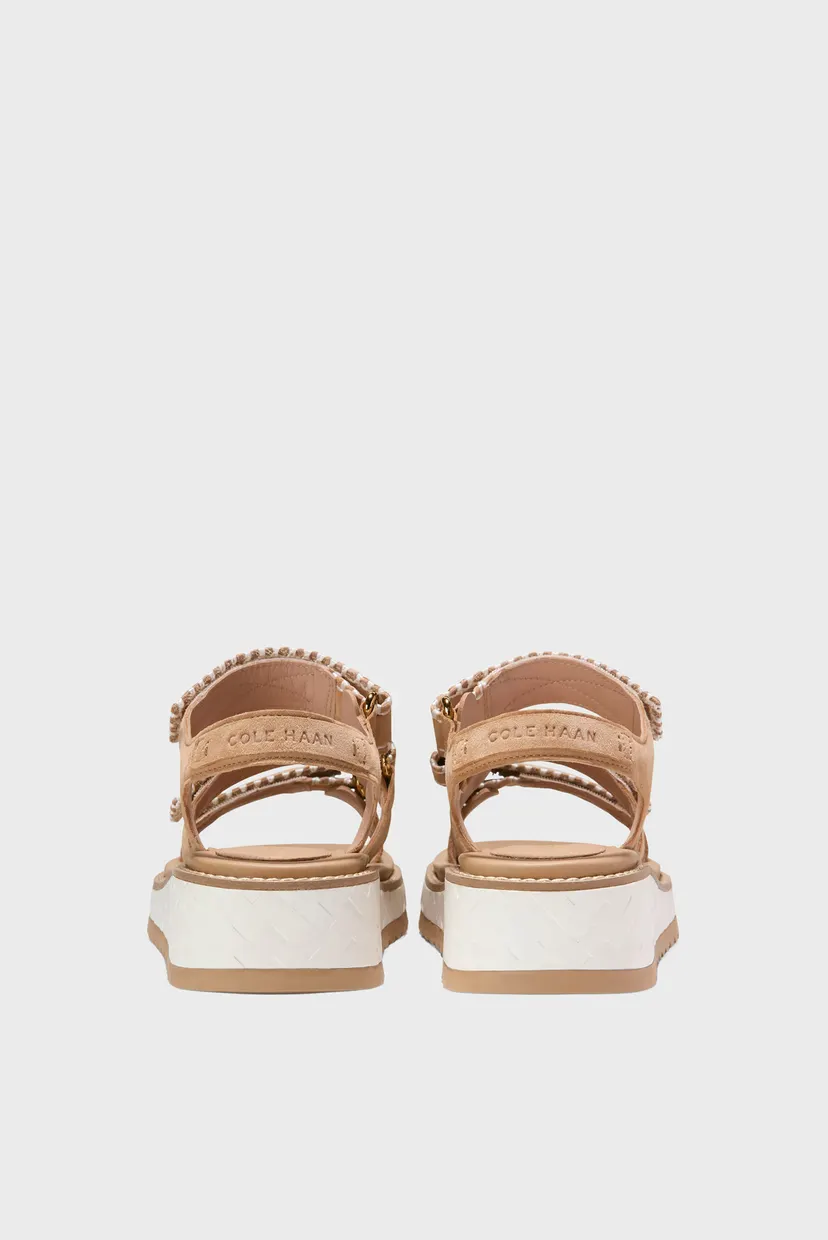 Женские бежевые замшевые сандалии Grandprø Daylin Wedge Triple 5
