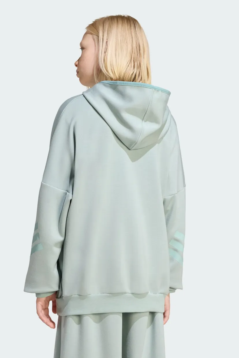 Детское зеленое худи FUTURE ICONS 3 STRIPES FULL ZIP 3