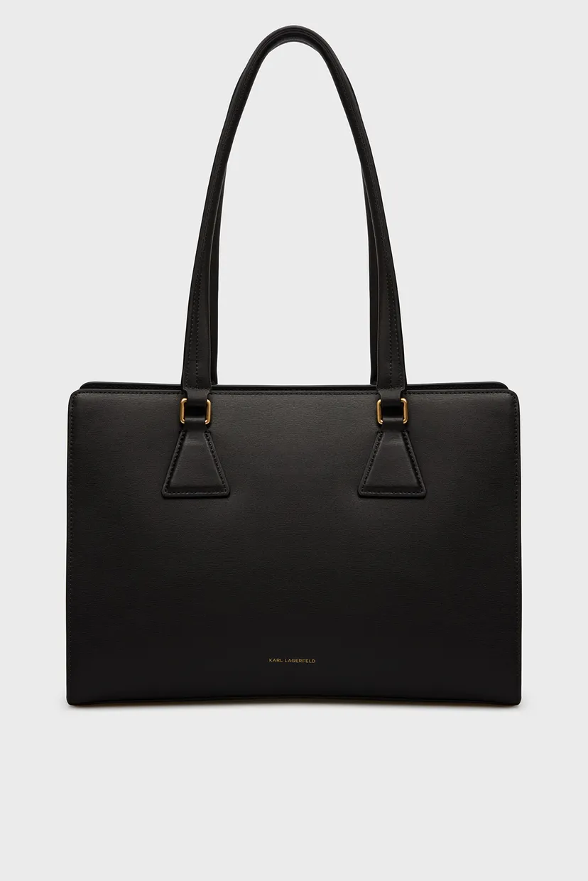Жіноча чорна шкіряна сумка K LOCK MD TOTE 4