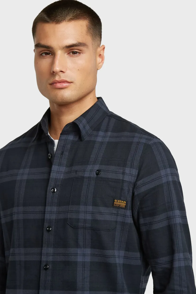 Чоловіча темно-синя картата сорочка Bristum 2.0 Slim Shirt l/s/ 5
