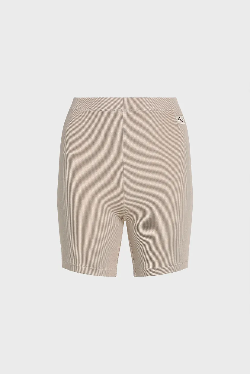Жіночі бежеві велосипедки WASHED WOVEN LABEL RIB SHORTS 5