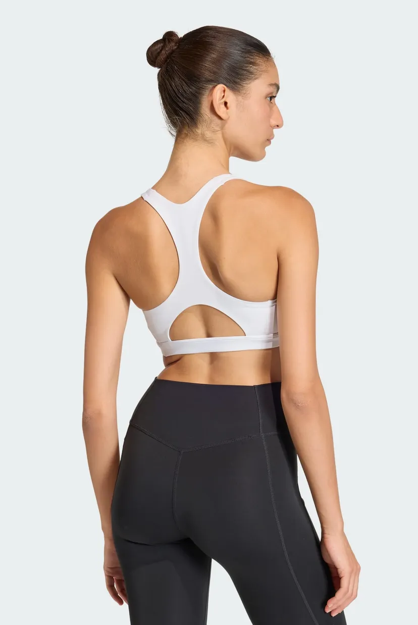Женский белый топ Optime Essentials Workout Medium Support 3