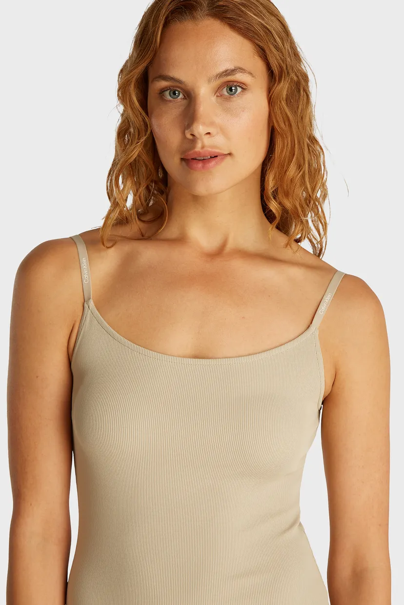 Женское бежевое платье LOGO ELASTIC STRAPPY 3