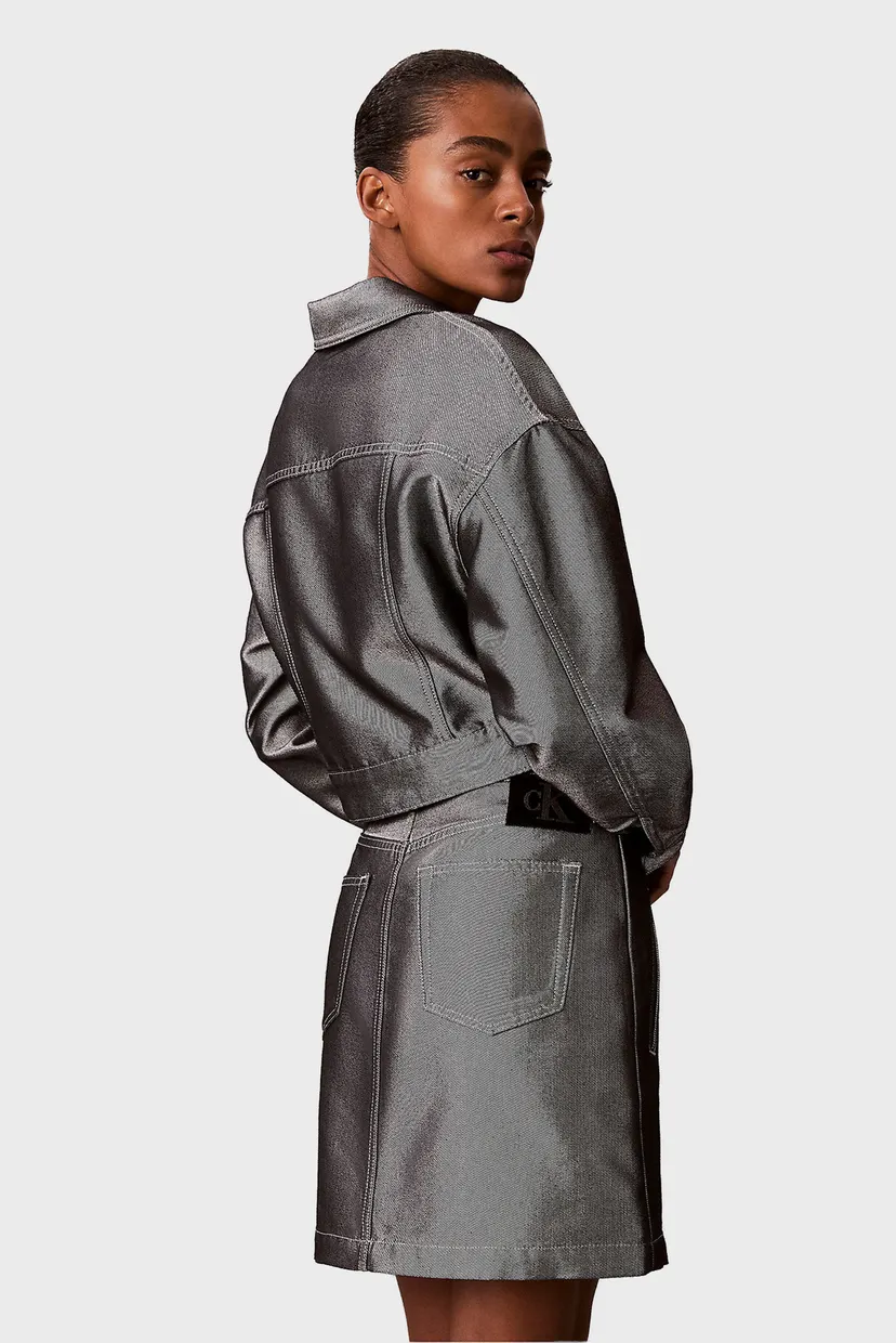 Женская серая джинсовая куртка DENIM SHINE 3