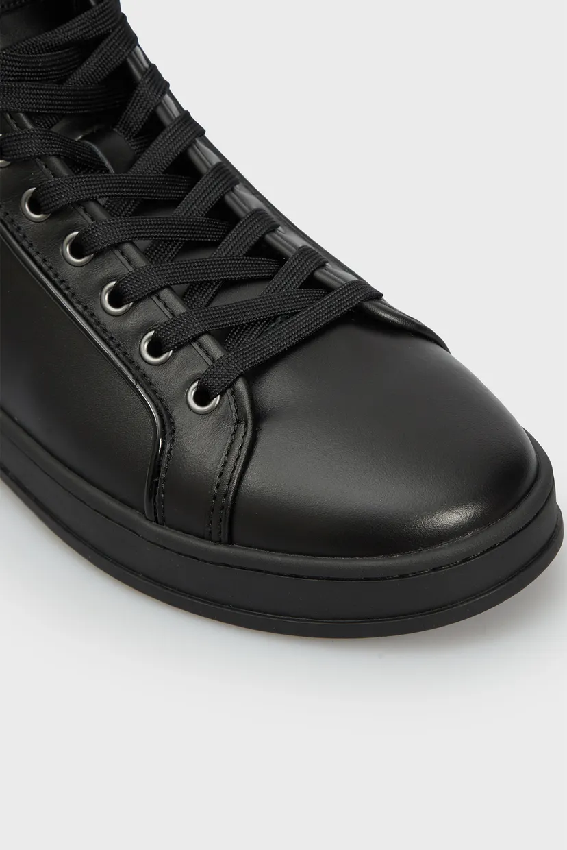 Чоловічі чорні шкіряні хайтопи HIGH TOP LACE UP PIPING 4