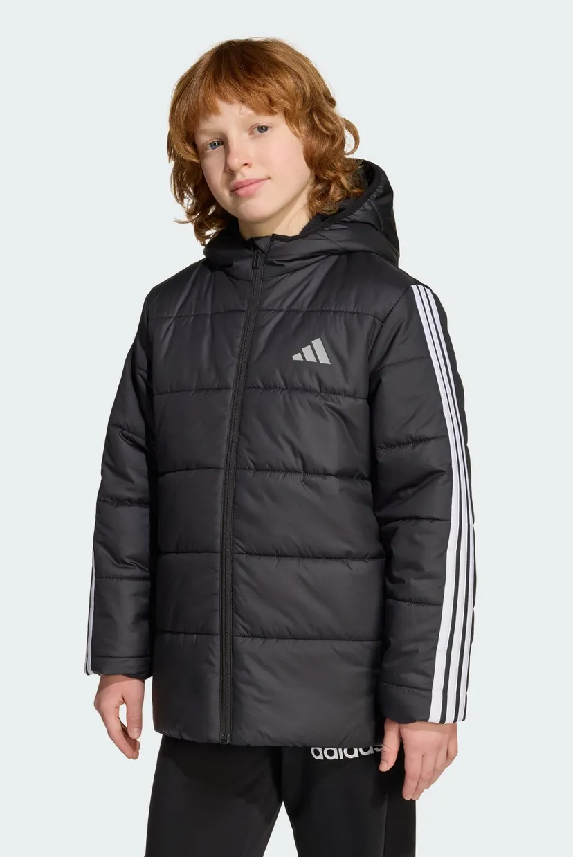 Детская черная куртка Essentials 3-Stripes Padded Kids 5
