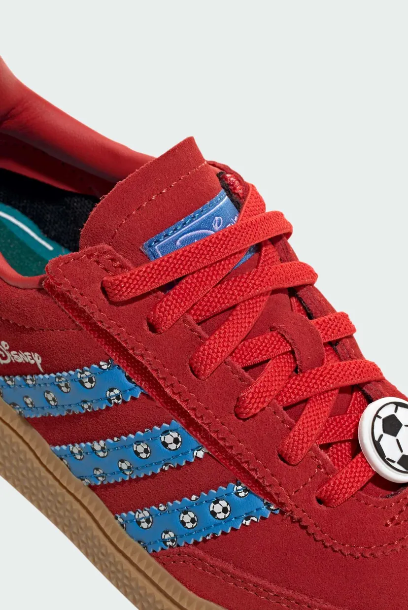 Дитячі червоні замшеві снікерси ADIDAS DISNEY HANDBALL SPEZIAL COMFORT CLOSURE ELASTIC LACE 9