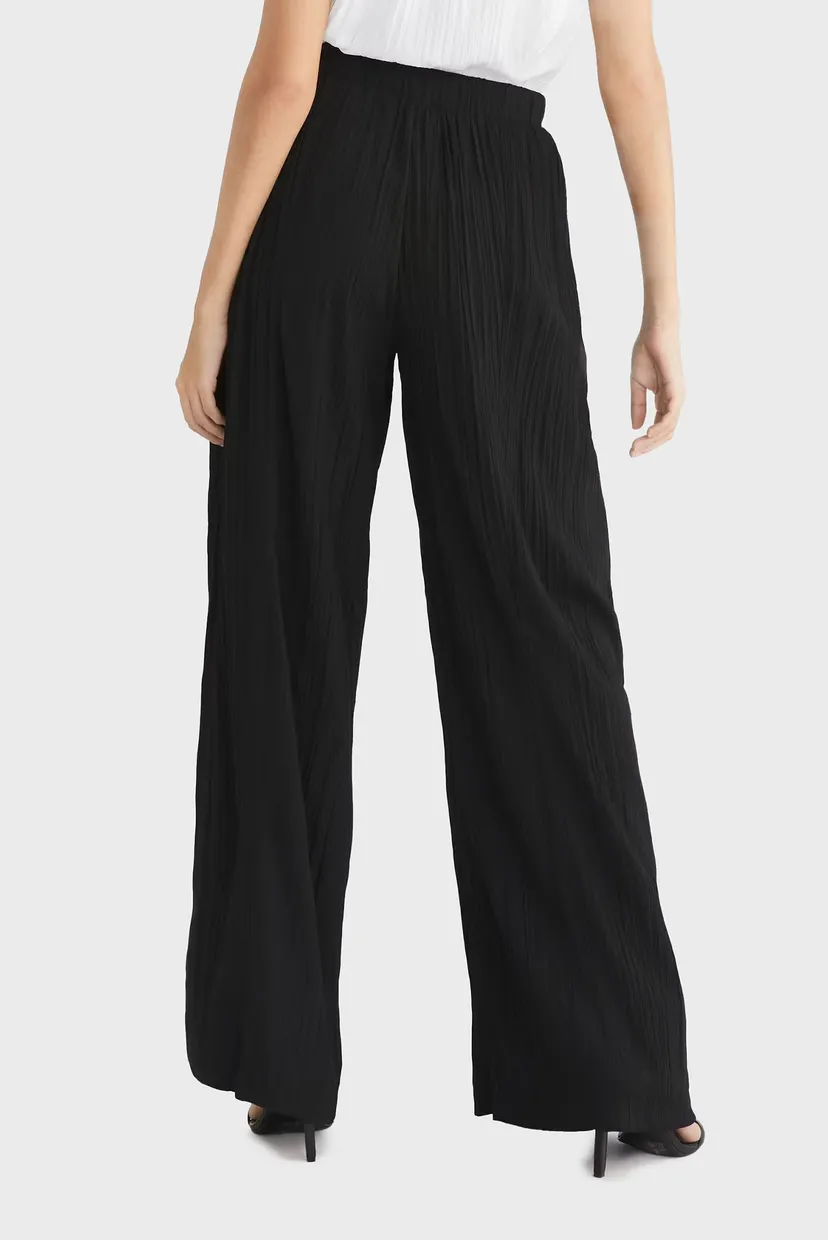 Жіночі чорні брюки SUMMER TEXTURED WIDE LEG 3