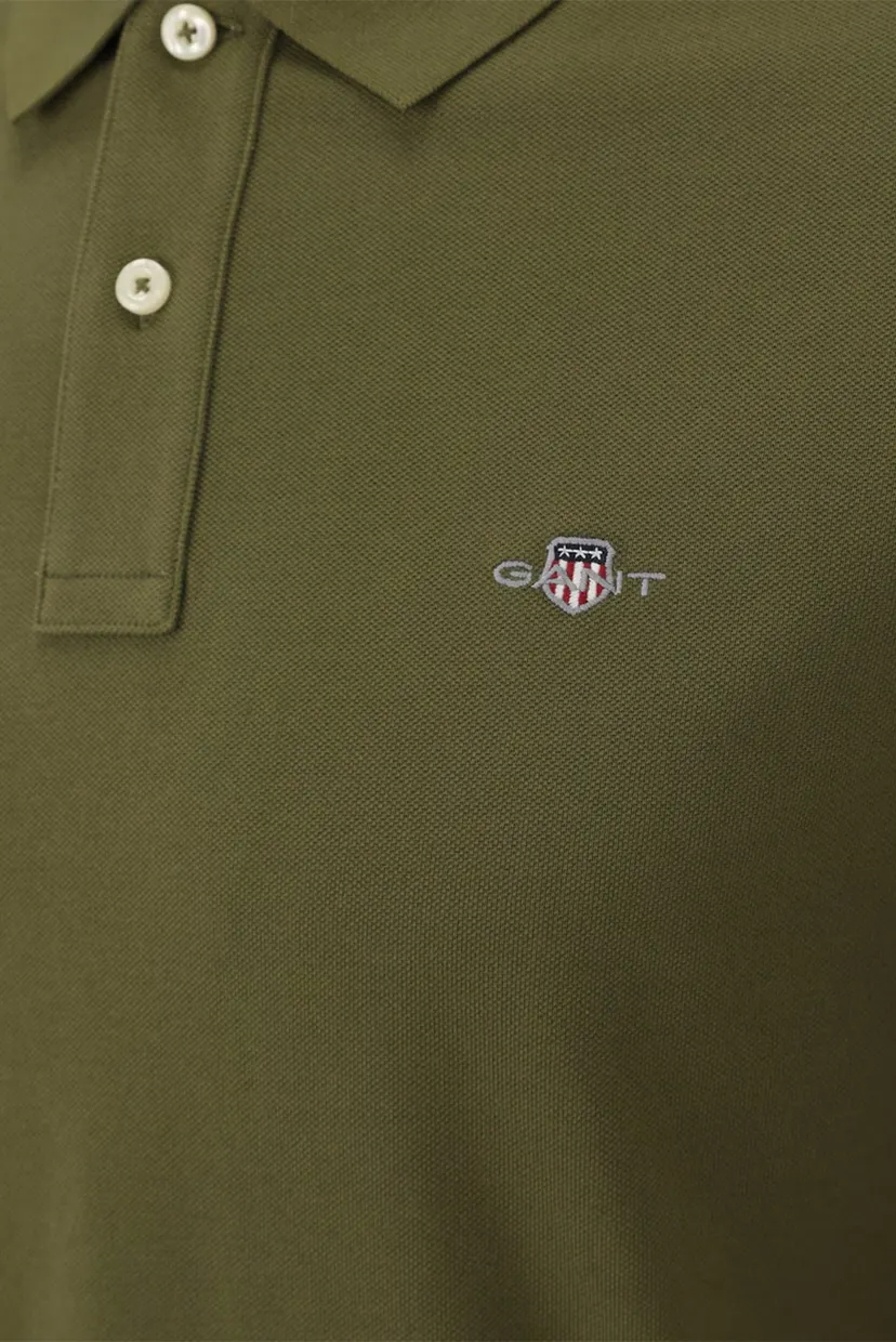 Мужское оливковое поло REG SHIELD LS PIQUE RUGGER 3