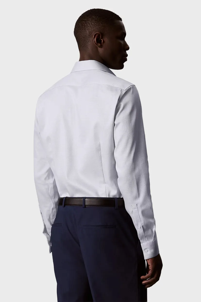 Мужская голубая рубашка SLIM STR COLLAR 4