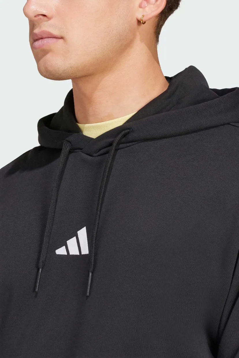 Мужское черное худи Essentials 3-Stripes French Terry 4