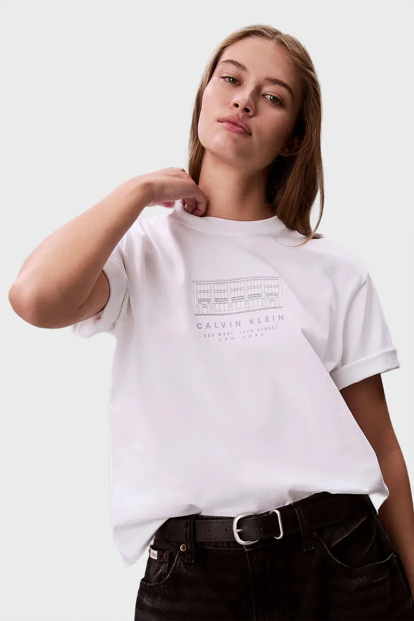 Жіноча біла футболка SEASONAL GRAPHIC BOXY 6