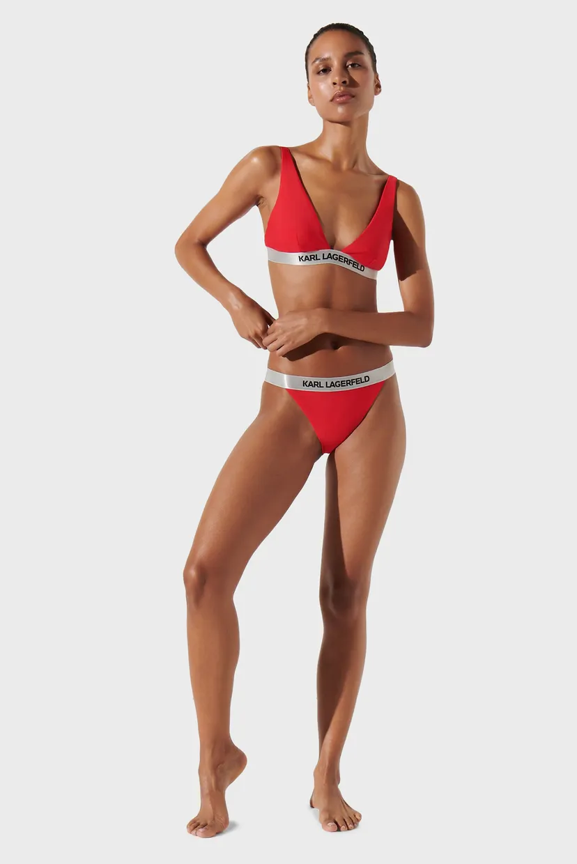 Жіночі червоні трусики від купальника LOGO BIKINI 3